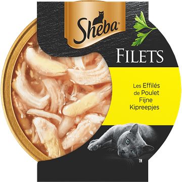 Foto van Sheba filets kipfilet stukjes in saus kattenvoer 60g bij jumbo