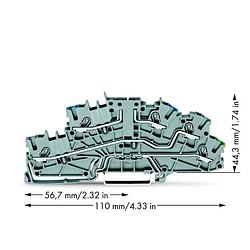 Foto van Wago 2003-6640 installatie-etageklem 5.20 mm spanveer toewijzing: n, l, terre grijs 50 stuk(s)