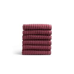 Foto van Seashell wave handdoek set - 6 stuks - oud roze - 60x110cm - premium