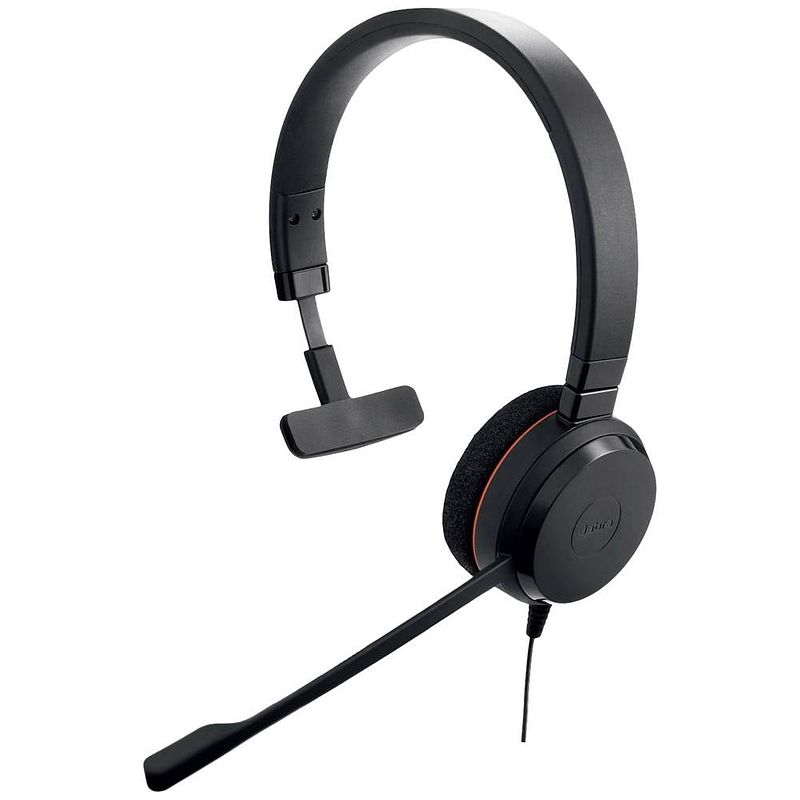 Foto van Jabra evolve 20 on ear headset kabel computer mono zwart ruisonderdrukking (microfoon) headset, volumeregeling