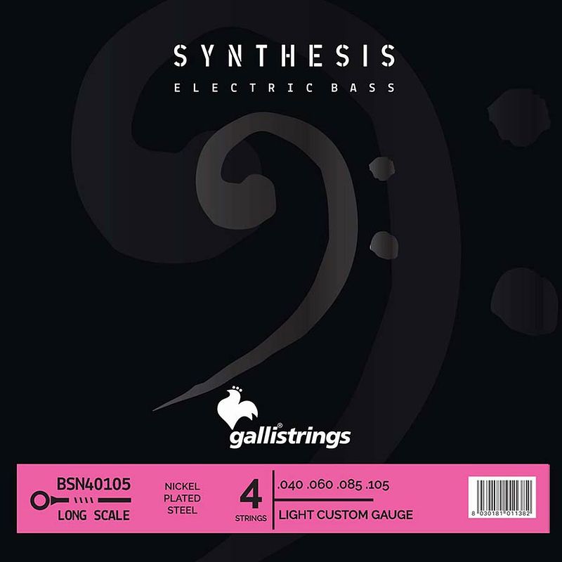 Foto van Galli strings synthesis bsn40105 .040 - .105 snarenset voor elektrische basgitaar