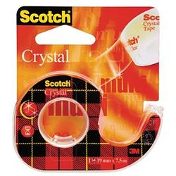 Foto van Scotch plakband crystal ft 19 mm x 7,5 m, blister met 1 afroller met 1 rolletje