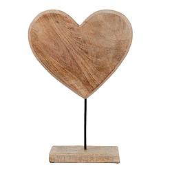 Foto van Clayre & eef decoratie beeld hart 27*7*43 cm bruin hout metaal decoratief figuur decoratieve accessoires