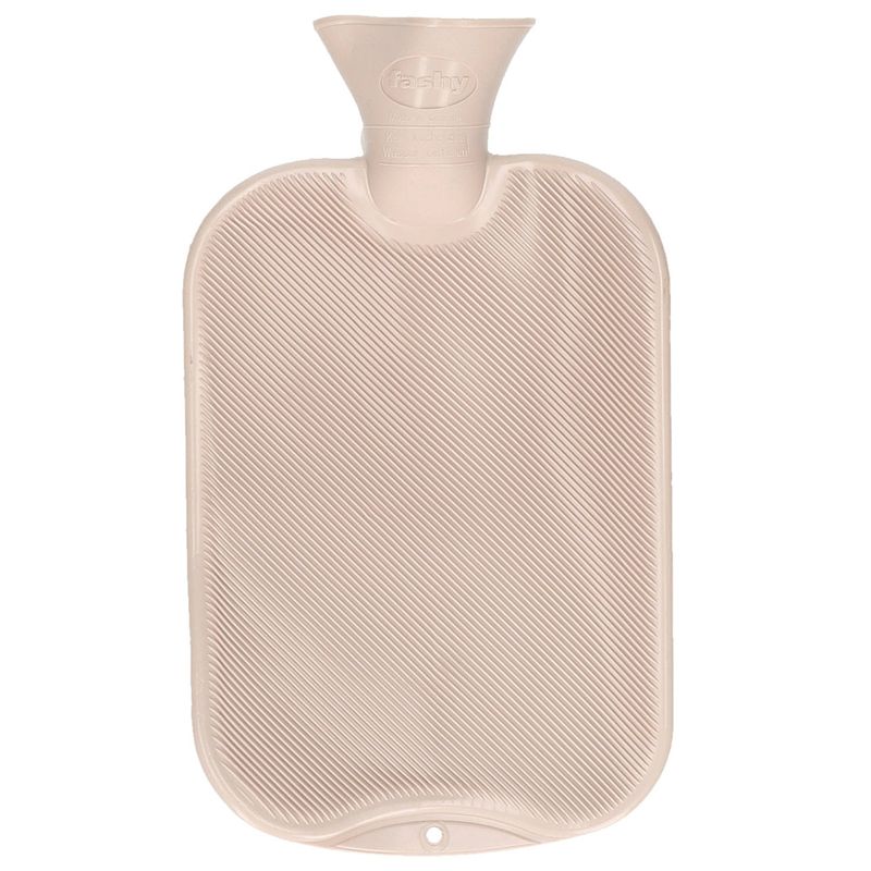 Foto van Warmwater kruik - 2 liter - beige - winter kruiken - kruiken