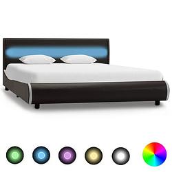 Foto van Vidaxl bedframe met led kunstleer antraciet 120x200 cm