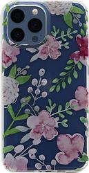 Foto van Bluebuilt mixed blossom soft case apple iphone 13 pro back cover transparant