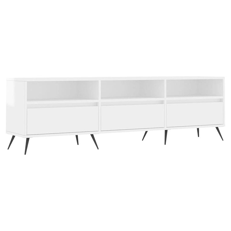 Foto van The living store tv-meubel tv-kast - 150 x 30 x 44.5 cm - stevig en praktisch - hoogglans wit