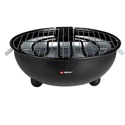 Foto van Alpina elektrische bbq - tafel-barbecue - geen rook - binnen barbecueën - 1250w - ø 30 cm - zwart