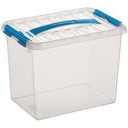 Foto van Sunware - q-line opbergbox 9l transparant blauw - 30,7 x 20 x 22,3 cm