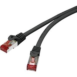 Foto van Renkforce rf-4737374 rj45 netwerkkabel, patchkabel cat 6 s/ftp 15.00 cm zwart snagless, vergulde steekcontacten, vlambestendig 1 stuk(s)