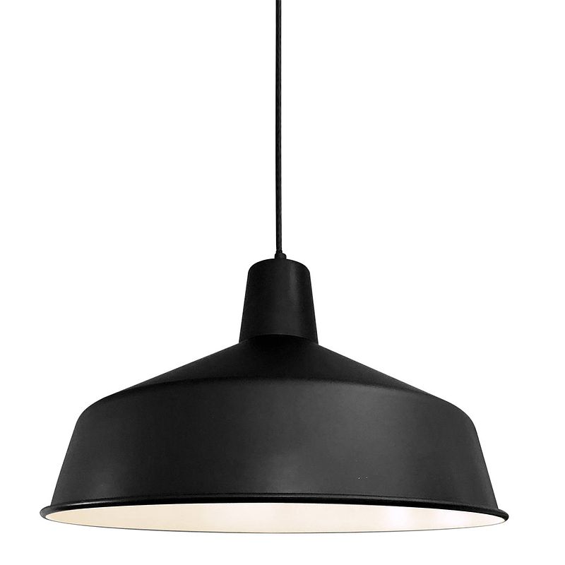 Foto van Stoere hanglamp - mexlite - metaal - stoer - e27 - l: 40cm - voor binnen - woonkamer - eetkamer - zwart