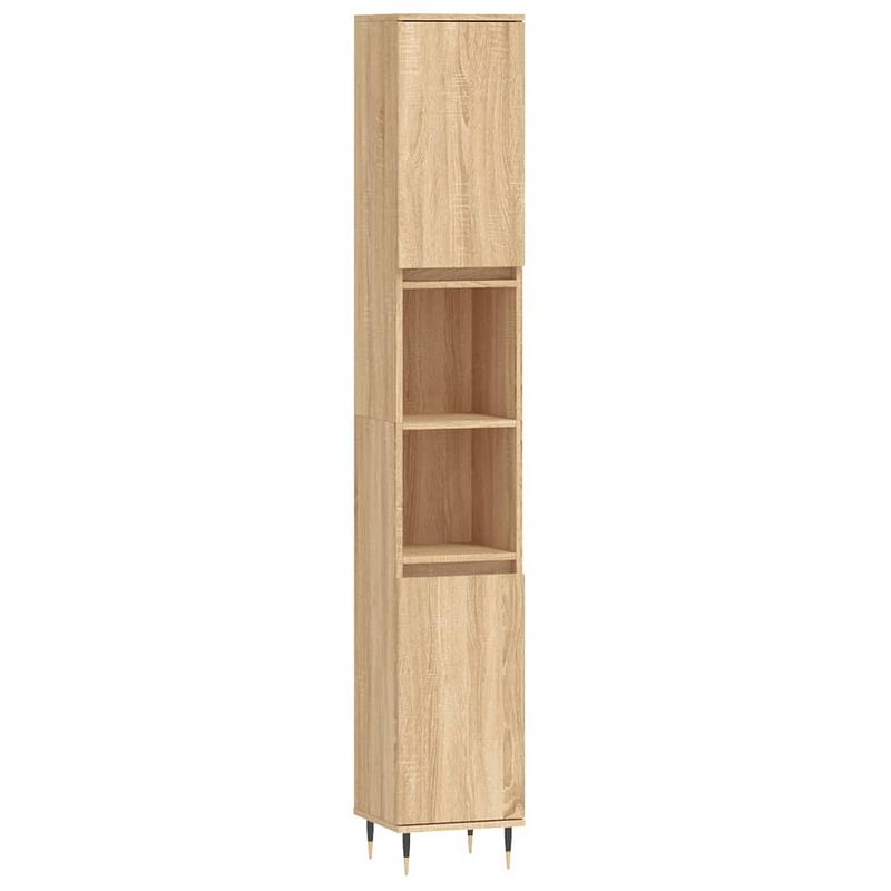 Foto van The living store badkaast - kast - 30 x 30 x 190 cm - sonoma eiken