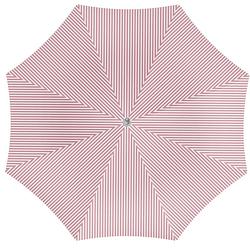 Foto van Parasol - roze/wit - gestreept - d180 cm - uv-bescherming - incl. draagtas - parasols