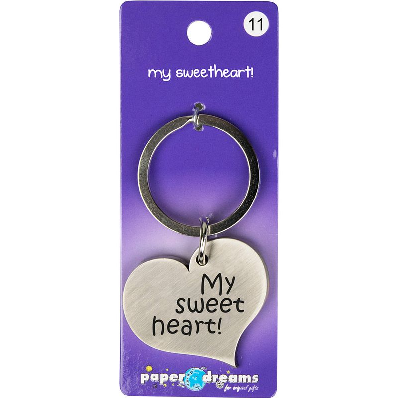 Foto van Paper dreams sleutelhanger sweetheart hart 10 x 4 cm ijzer zilver