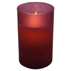 Foto van Magic flame - led kaars wax mat dnkr roze glas 12,5cm
