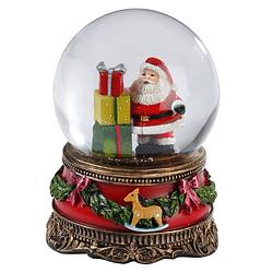 Foto van 1x sneeuwbollen/snowglobes kerstman met cadeaus 9 cm - sneeuwbollen