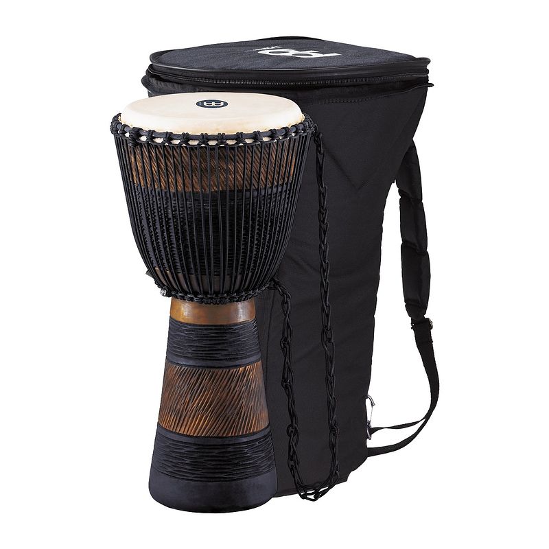 Foto van Meinl adj3-l earth-serie djembe groot inclusief tas