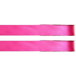 Foto van 2x hobby/decoratie fuchsia roze satijnen sierlinten 1 cm/10 mm x 25 meter - cadeaulinten