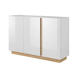 Foto van Meubella - dressoir ashley - wit - eiken - 138 cm