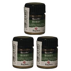 Foto van 3x acrylverf/hobbyverf goud 15 ml hobby materiaal - hobbyverf