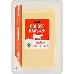 Foto van Goudse kaas jong belegen 48+ plak voordeel verpakking 400g bij jumbo