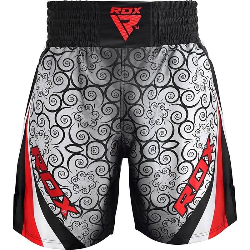 Foto van Rdx sports bss boxing training shorts satin r1 - rood - l - polyester