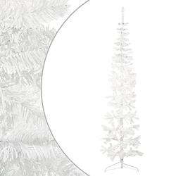 Foto van Vidaxl kunstkerstboom half met standaard smal 210 cm wit