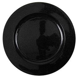 Foto van 1x ronde kaarsenborden/onderborden zwart glitter 33 cm - kaarsenplateaus