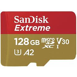 Foto van Sandisk xc extreme 128gb (r190mb/s) micro sd-kaart goud