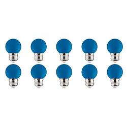 Foto van Led lamp 10 pack - romba - blauw gekleurd - e27 fitting - 1w