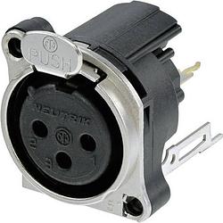 Foto van Neutrik nc3fbv2 xlr-connector flensbus, contacten recht aantal polen: 3 zwart 1 stuk(s)