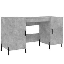 Foto van The living store bureau - betongrijs - 140 x 50 x 75 cm - industriële stijl - duurzaam materiaal