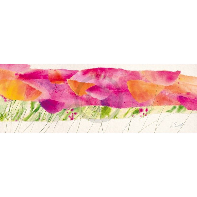 Foto van Marta peuckert - poppy ribbon pink kunstdruk 100x35cm