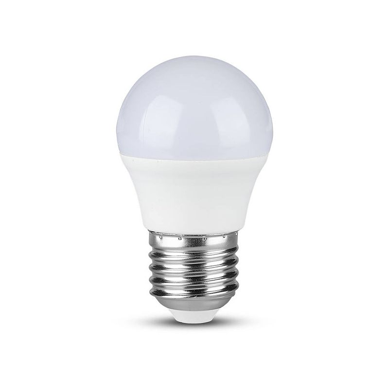 Foto van V-tac vt-290-n e27 led lamp - golf - samsung - ip20 - wit - 6,5w - 600 lumen - 4000k - 5 jaar