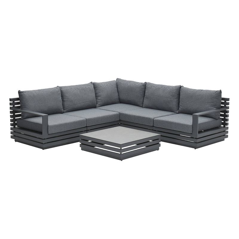 Foto van Garden impressions massa loungeset - carbon black/mystic grey