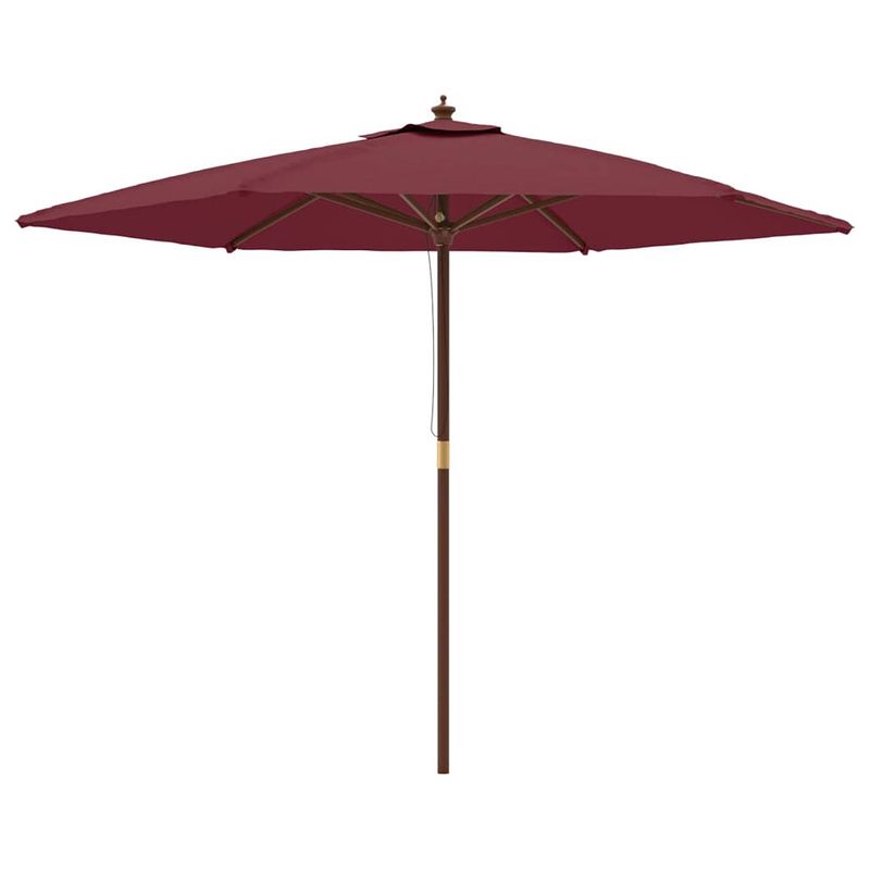 Foto van Vidaxl parasol met houten paal 299x240 cm bordeauxrood