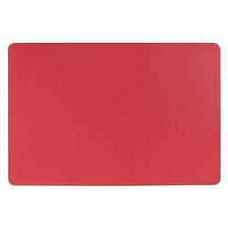 Foto van Rechthoekige placemat pu-leer/ leer look rood 45 x 30 cm - placemats