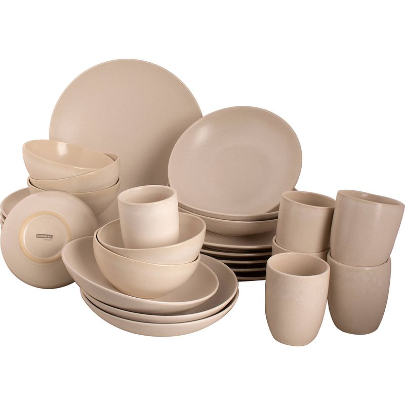 Foto van Mammoet serviesset spirit stoneware 6-persoons 30-delig wit