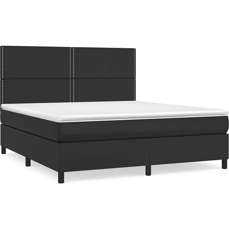 Foto van The living store boxspringbed the living store - bed - 180 x 200 cm - kunstleer - verstelbaar hoofdbord - pocketvering