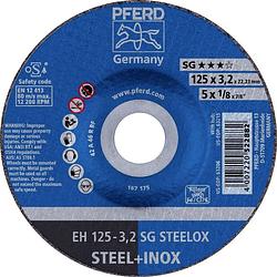 Foto van Pferd eh 125-3,2 sg steelox 61333432 doorslijpschijf gebogen 125 mm 22.23 mm 25 stuk(s)