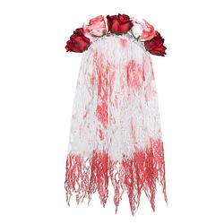 Foto van Boland tiara horror bride dames 58 cm polyester wit/rood