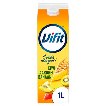 Foto van Vifit goedemorgen! zuiveldrink aardbei/kiwi/banaan 1l bij jumbo