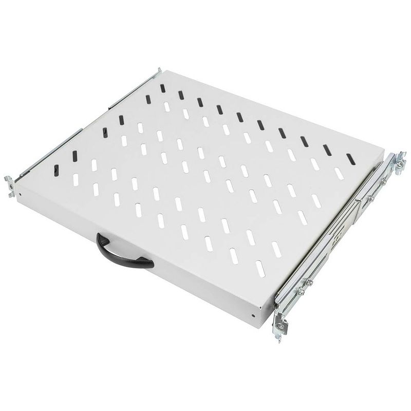 Foto van Digitus dn-19 tray-2-600 19 inch patchkast-apparaatbodem 1 he uittrekbaar geschikt voor kastdiepte: 600 mm grijs