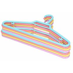 Foto van 12x pastel gekleurde kledinghangers 27 cm voor kinderkleding - kledinghangers