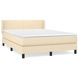 Foto van The living store boxspring met matras stof crèmekleurig 140x200 cm - bed