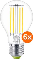 Foto van Philips led filament lamp - 2,3w - e27 - koel wit licht 6-pack