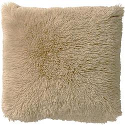 Foto van Dutch decor fluffy - kussenhoes unikleur pumice stone 60x60 cm - beige - beige