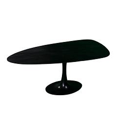 Foto van Giga meubel eettafel kiezel - zwart - 200cm - o-poot - eettafel owen