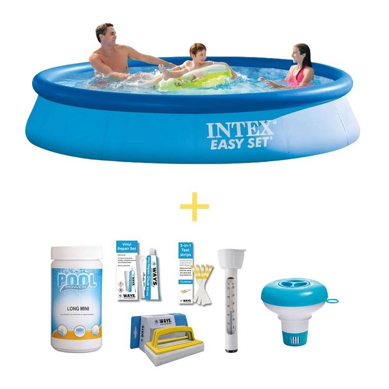 Foto van Intex zwembad - easy set - 366 x 76 cm - inclusief ways onderhoudspakket