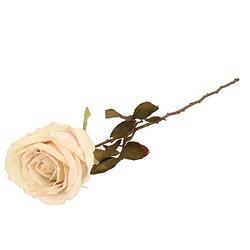 Foto van Top art kunstbloem roos calista - wit creme - 66 cm - kunststof steel - decoratie bloemen - kunstbloemen